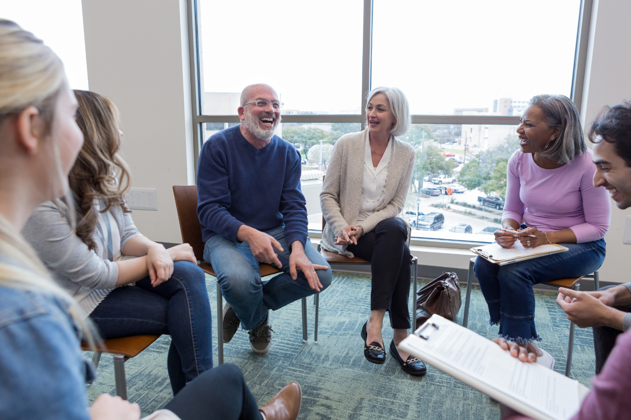 image of people in a group laughing